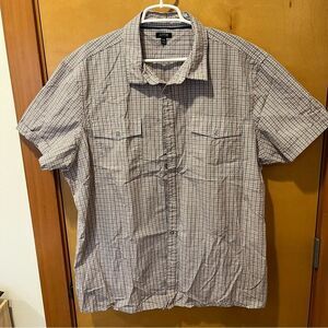 Apt. 9 mens button down plaid white red short sleeve ss xxl